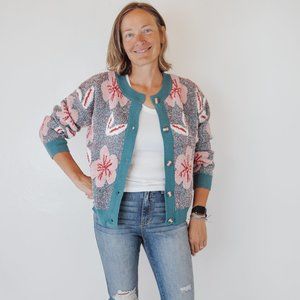 Floral Button Down Sweater